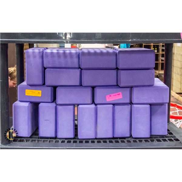 BAILIFF SEIZURE: LOT OF 19 PURPLE YOGA BLOCKS