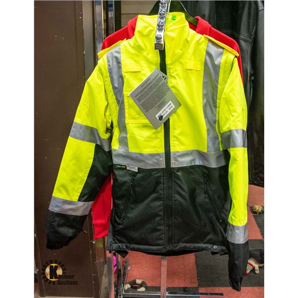 INSULATED JACKET HI VIS WITH REMOVABLE ARMS NEW