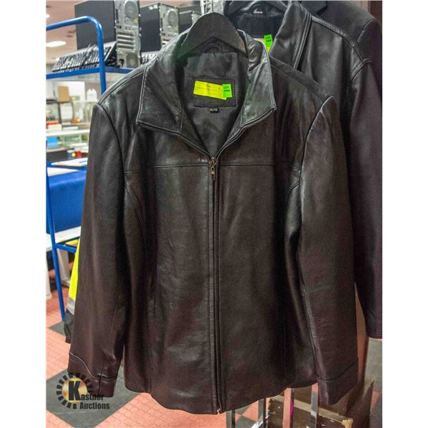 XL JESSICA 100% LEATHER BLK COAT