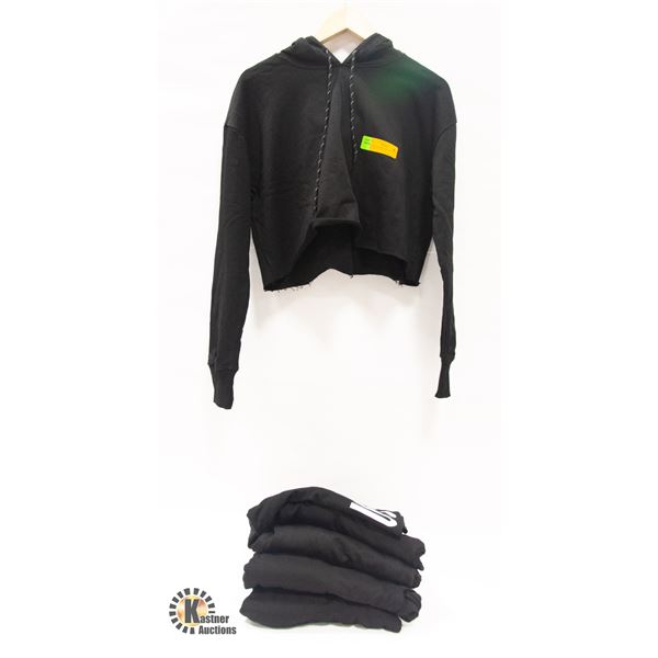 BAILIFF SEIZURE: 5 BLACK CROPPED HOODIES SZ M SOLD