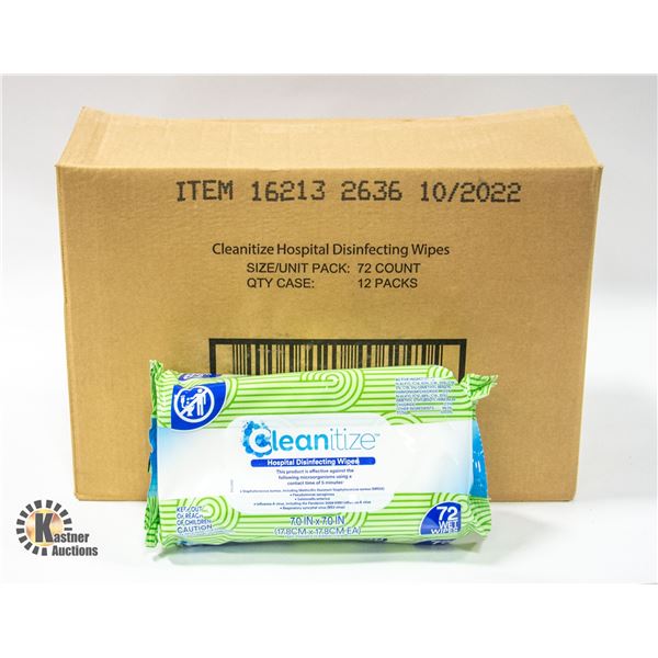 CASE OF 12 SANITIZING WIPES 72 PER PACK