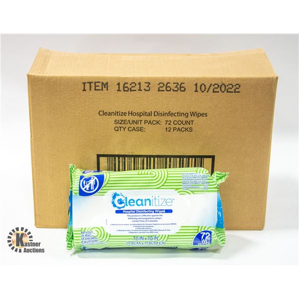 CASE OF 12 SANITIZING WIPES 72 PER PACK