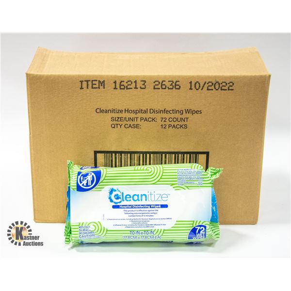 CASE OF 12 SANITIZING WIPES 72 PER PACK