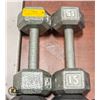 Image 1 : BAILIFF SEIZURE: TWO 15LB DUMBELLS