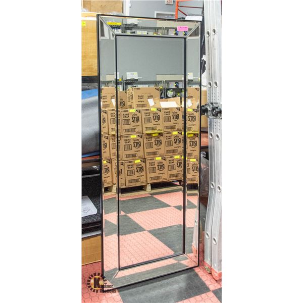 BAILIFF SEIZURE: BLACK FRAMED MIRROR 24" X 58"
