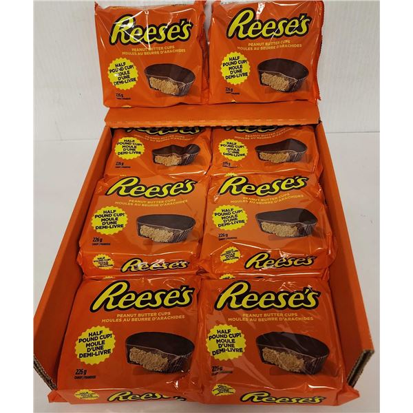 NEW CASE OF 12 REESE'S HALF POUND PEANUT BUTTER