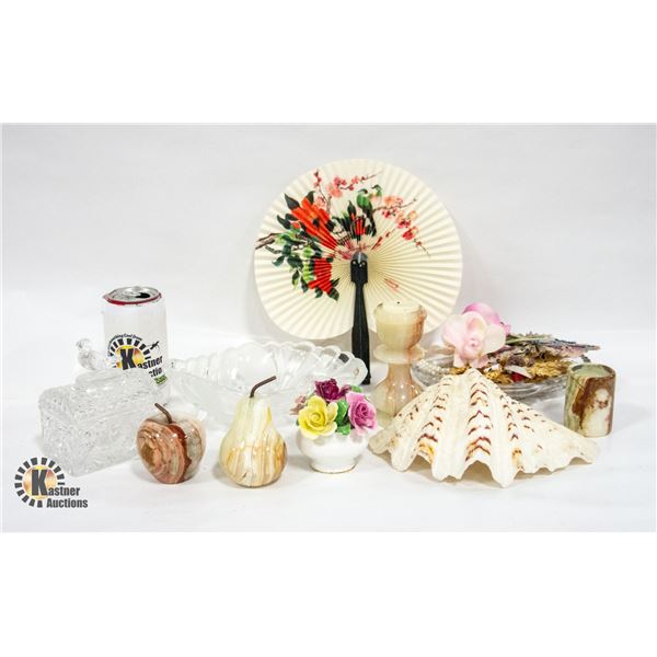 DECOR MARBLE DECORATIONS GLASS BUTTER DISH