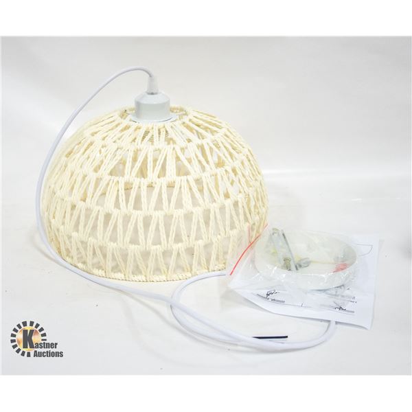 BOHO RATTAN STYLE HANGING LIGHT- NEEDS TO BE