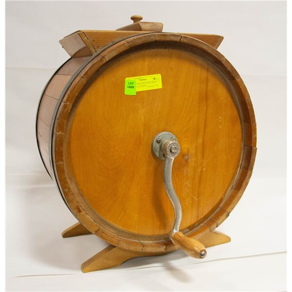 VINTAGE WOOD BUTTER CHURN WITH LID & HANDLE
