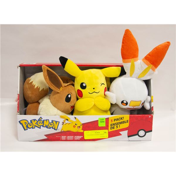POKEMON STUFFIES 3 PACK