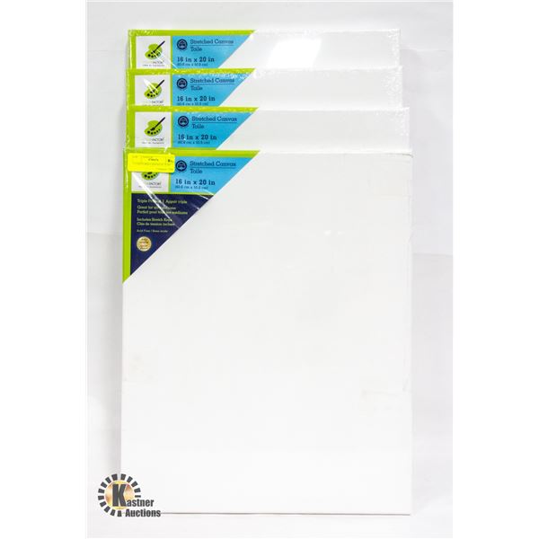 4 STRETCHED CANVAS' 16" X 20"