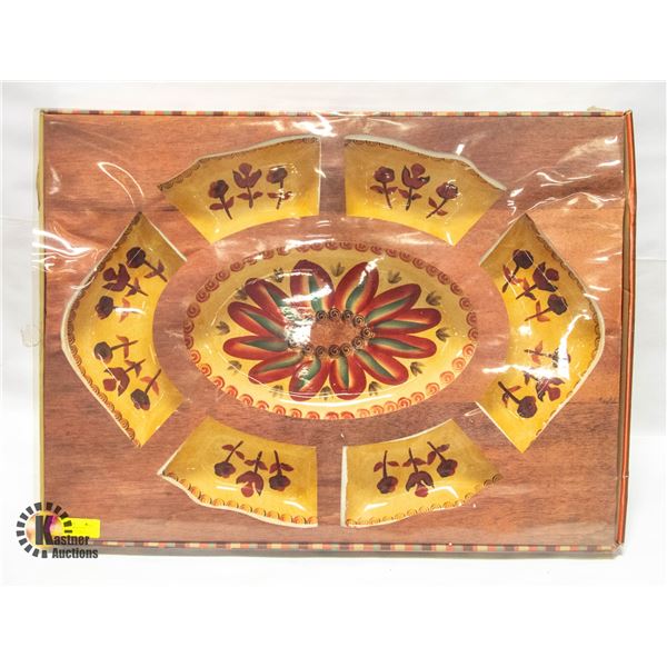 FISHERMEN HOME PRODUCTS 7 PIECE HAND CRAFTED CREAM