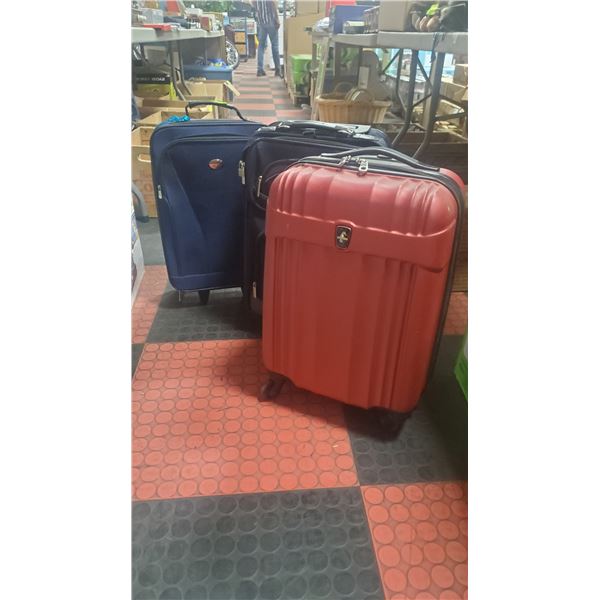 3 CARRY-ON SIZED SUITCASES