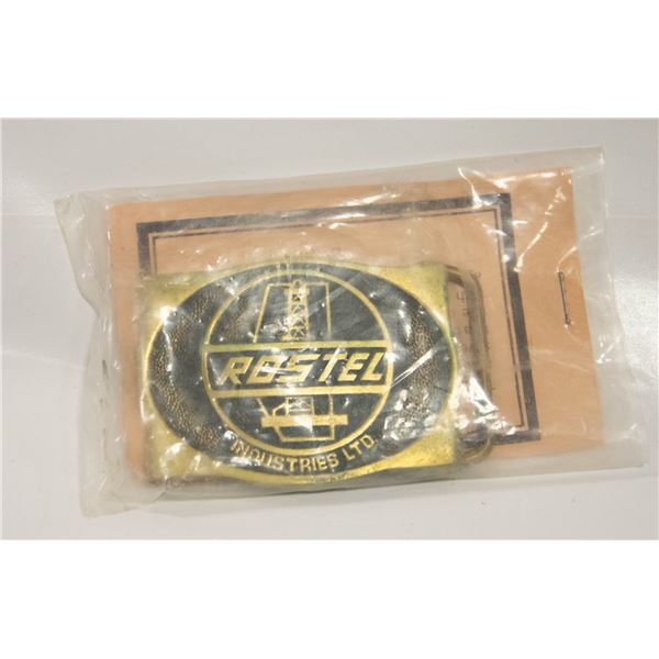 ROSTEL BRASS BELT BUCKLE W/ PAPERS, MADE IN USA