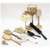 Image 1 : ANTIQUE HAND MIRRORS BRUSHES