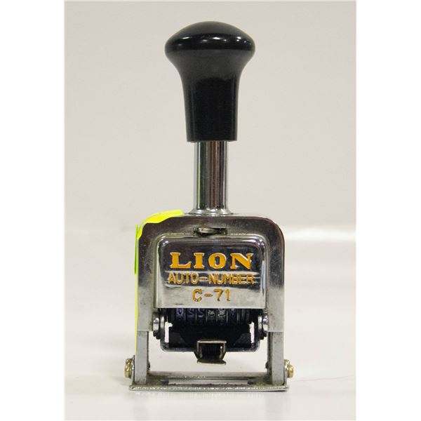 VINTAGE LION AUTO NUMBER C-71 STAMP