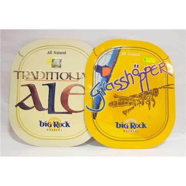 2 METAL BEER DISPLAY SIGNS 19" X 23"