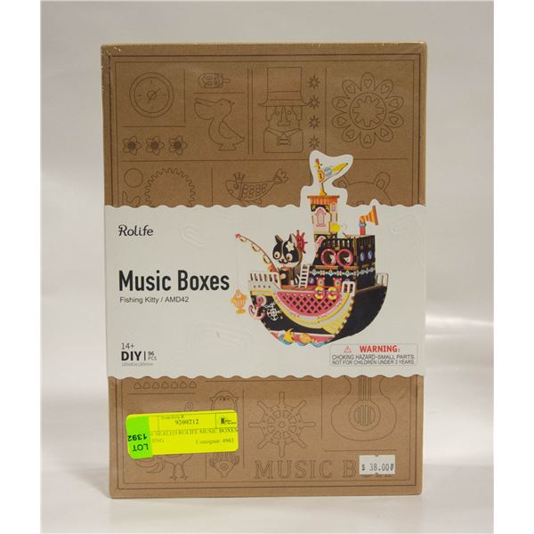 NEW SEALED ROLIFE MUSIC BOXES FISHING