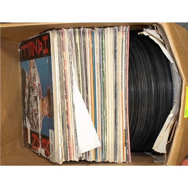 BOX OF RECORD SLEEVES & RECORDS