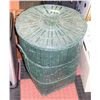 Image 1 : VINTAGE 25 INCHES TALL LIDDED GREEN BASKET