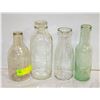 Image 1 : GROUP OF 4 ANTIQUE/VINTAGE MILK BOTTLES