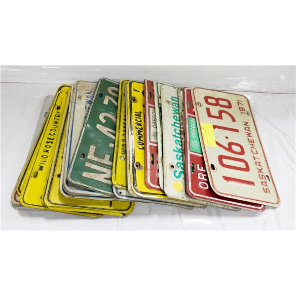 COLLECTION OF 21 OLD LICENSE PLATES