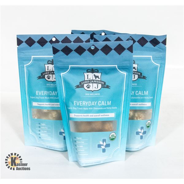 4 PACKS OF ORGANIC DOG TREATS EVERYDAY CALM BB APR