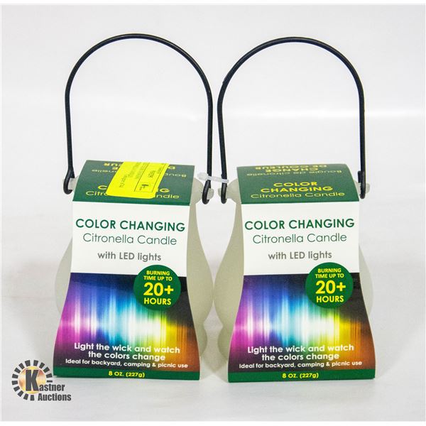 2 LED COLOR CHANGING CITRONELLA CANDLES