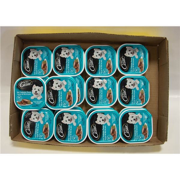 FLAT OF 18 CESAR DOG FOOD BB AUG/29/23