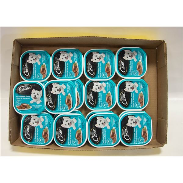 FLAT OF 18 CESAR DOG FOOD BB AUG/29/23