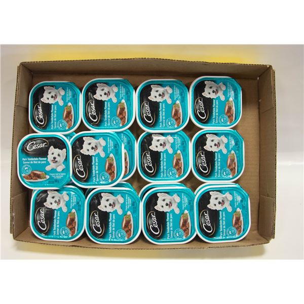 FLAT OF 18 CESAR DOG FOOD BB AUG/29/23