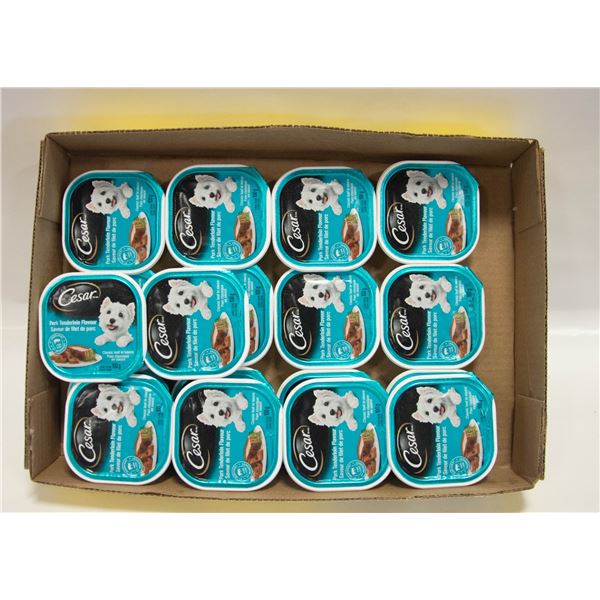 FLAT OF 18 CESAR DOG FOOD BB AUG/29/23