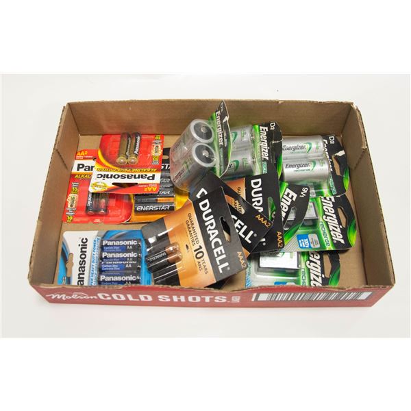 FLAT OF NEW SEALED ASSORTED BATTERIES