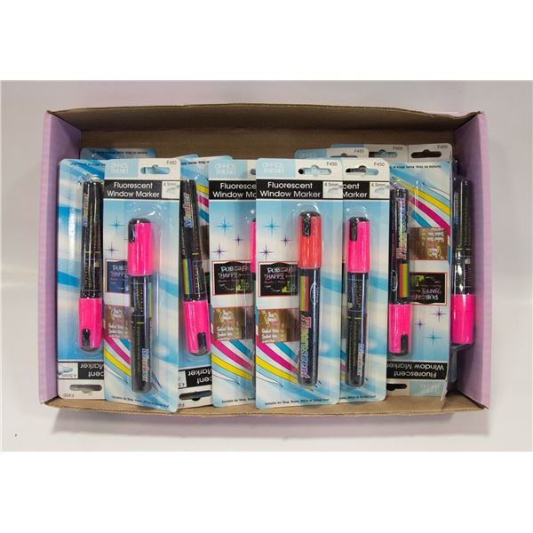 FLAT OF ASSORTED FLUORESCENT WINDOW MAKERS