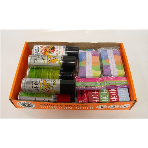 FLAT OF NEW ITEMS HAIR COLOR SPRAY GIFT CARD