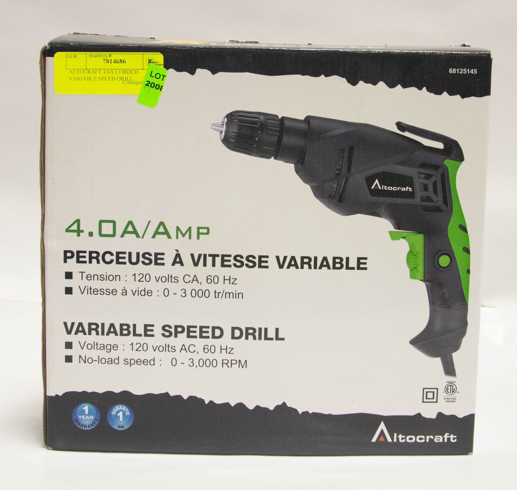 ALTOCRAFT 4.0A CORDED VARIABLE SPEED DRILL