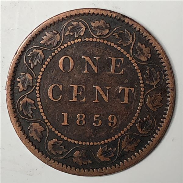Canadian Large Cent 1859 N9 VF+