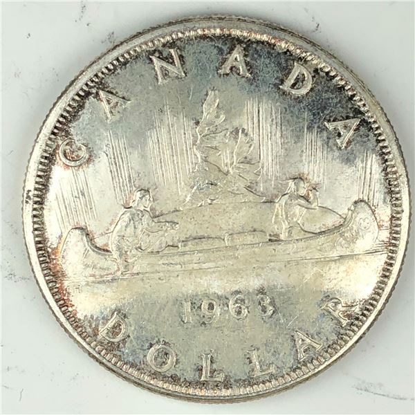 1963 Queen Elizabeth II Canadian Silver Dollar