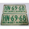 Image 1 : ALBERTA 1967 (1867) CENTENNIAL LICENSE PLATE SET