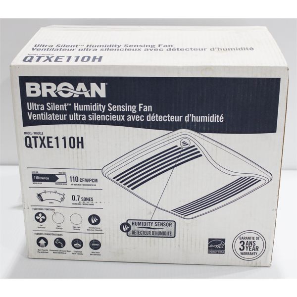 BROAN ULTRA SILENT HUMIDITY SENSING FAN