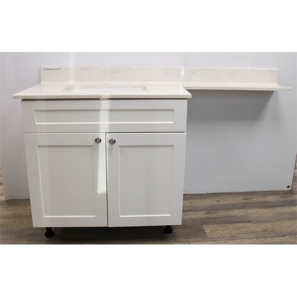 CULTURED MARBLE BATHROOM VANITY /W SINK