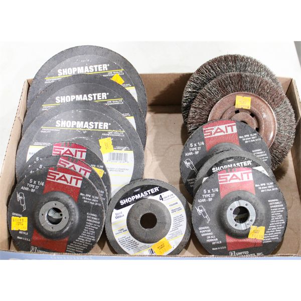 LOT OF NEW GRINDING / CUTTING DISCS AND BRUSHES