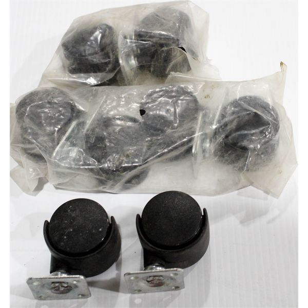 8 SMALL CASTERS WHEELS