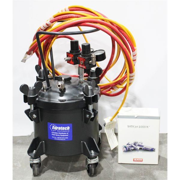 NEW EUROTECK PAINT SPRAY PRESSURE POT W/ NOZZLE
