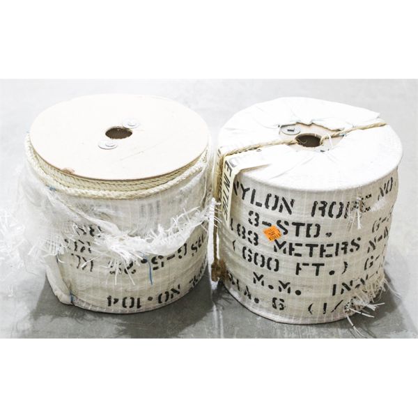 2 SPOOLS OF NYLON ROPE, APPROX. 600FT EACH