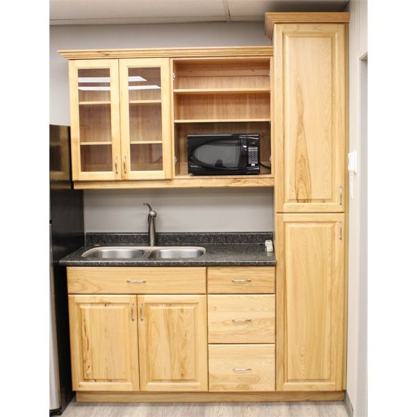 LARGE HICKORY HARD WOOD PANTRY & CUPBOARDS w/ SINK
