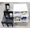Image 1 : 4 BLK PLASTIC FILE BOXES & 4 DRAWER RUBBERMAID