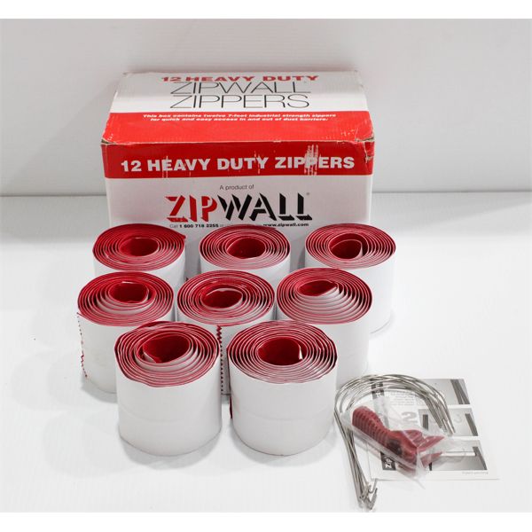 12 ZIPWALL HEAVY DUTY ZIPPERS