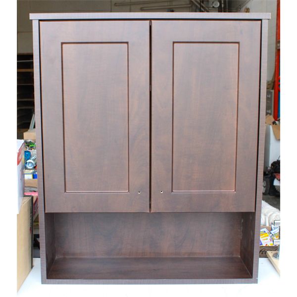 HEAVY WOODEN BATHROOM HANGING CABINET