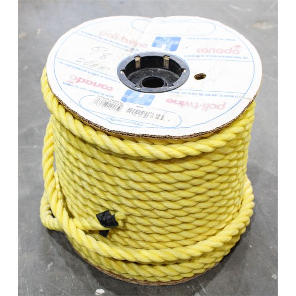 NEAR FULL SPOOL OF 5/8" ROPE